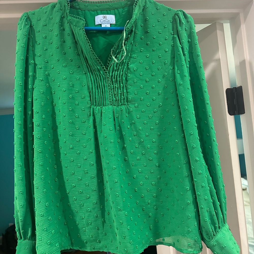 Green Textured Women's Top